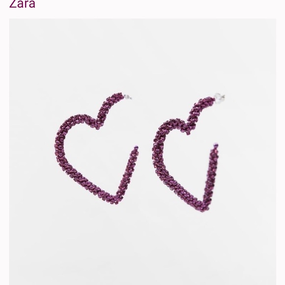 ZARA RHINESTONE HEART EARRINGS BARBIE BARBIECORE - Picture 2 of 4